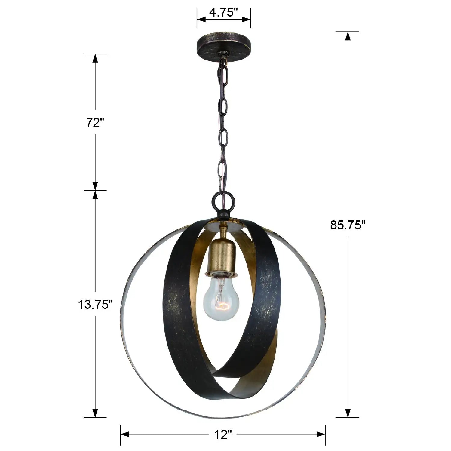 CRYSTORAMA, LUNA SPHERE PENDANT, PENDANT LIGHT