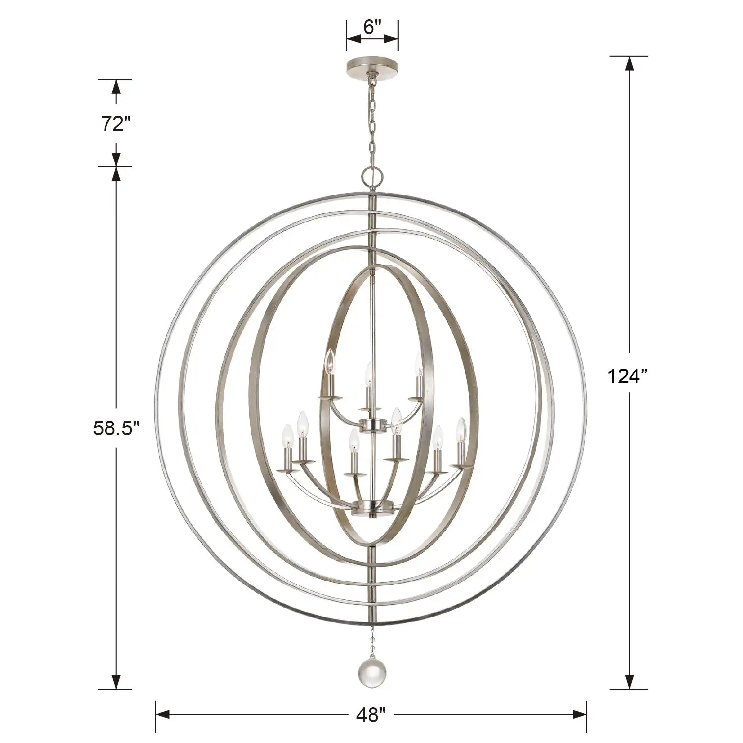 CRYSTORAMA, LUNA CHANDELIER, CHANDELIER LIGHT