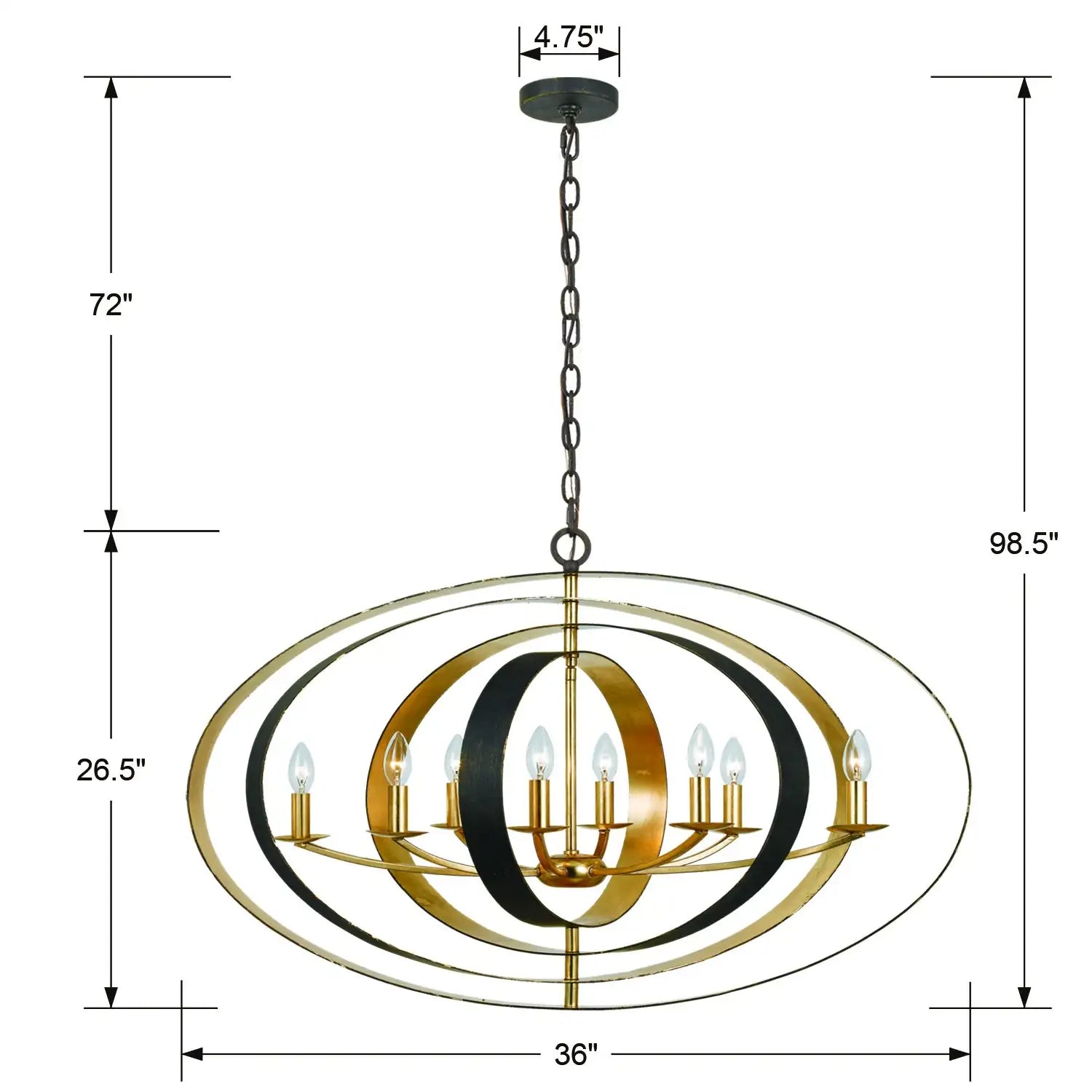 CRYSTORAMA, LUNA OVAL CHANDELIER, CHANDELIER LIGHT