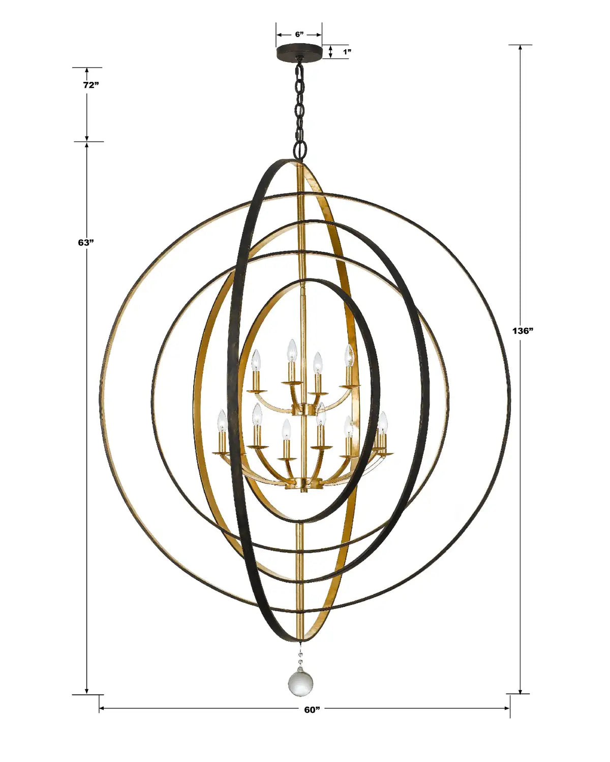 CRYSTORAMA, LUNA CHANDELIER, CHANDELIER LIGHT