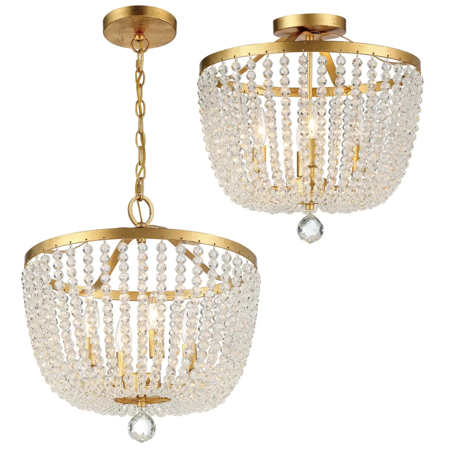 CRYSTORAMA, RYLEE SEMI FLUSH MOUNT, FLUSH MOUNT CEILING LIGHTS