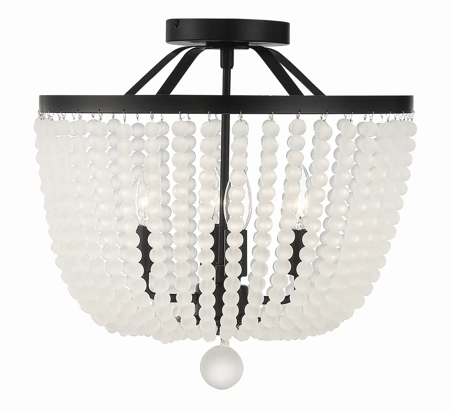 CRYSTORAMA, RYLEE FROSTED BEADS SEMI FLUSH MOUNT, FLUSH MOUNT CEILING LIGHTS
