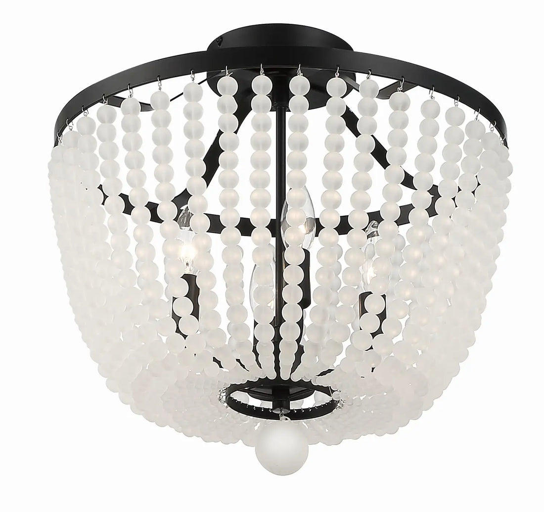 CRYSTORAMA, RYLEE FROSTED BEADS SEMI FLUSH MOUNT, FLUSH MOUNT CEILING LIGHTS