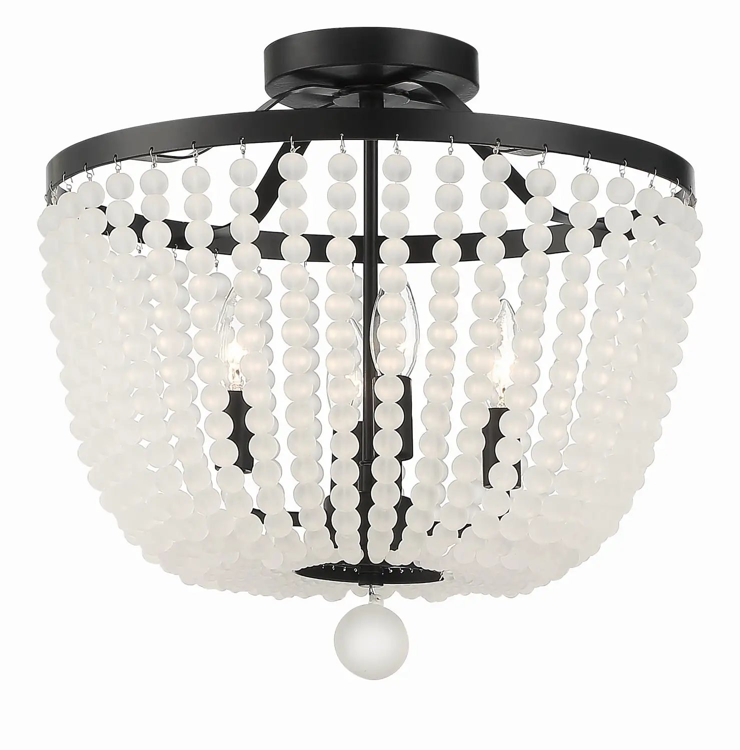CRYSTORAMA, RYLEE FROSTED BEADS SEMI FLUSH MOUNT, FLUSH MOUNT CEILING LIGHTS