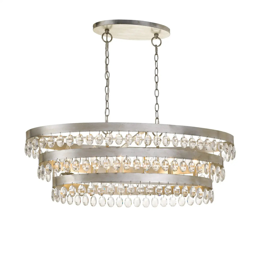CRYSTORAMA, PERLA LINEAR OVAL CHANDELIER, CHANDELIER LIGHT