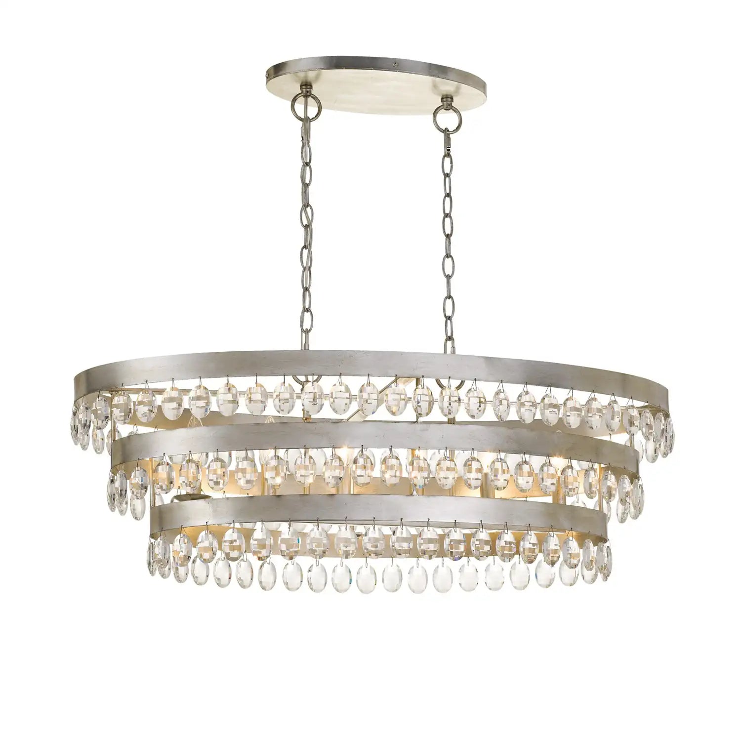 CRYSTORAMA, PERLA LINEAR OVAL CHANDELIER, CHANDELIER LIGHT