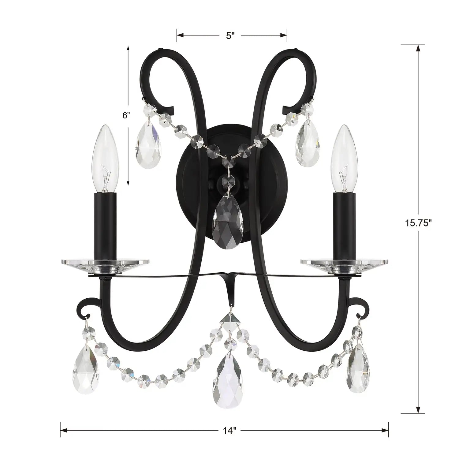 CRYSTORAMA, OTHELLO SCONCE, WALL SCONCES