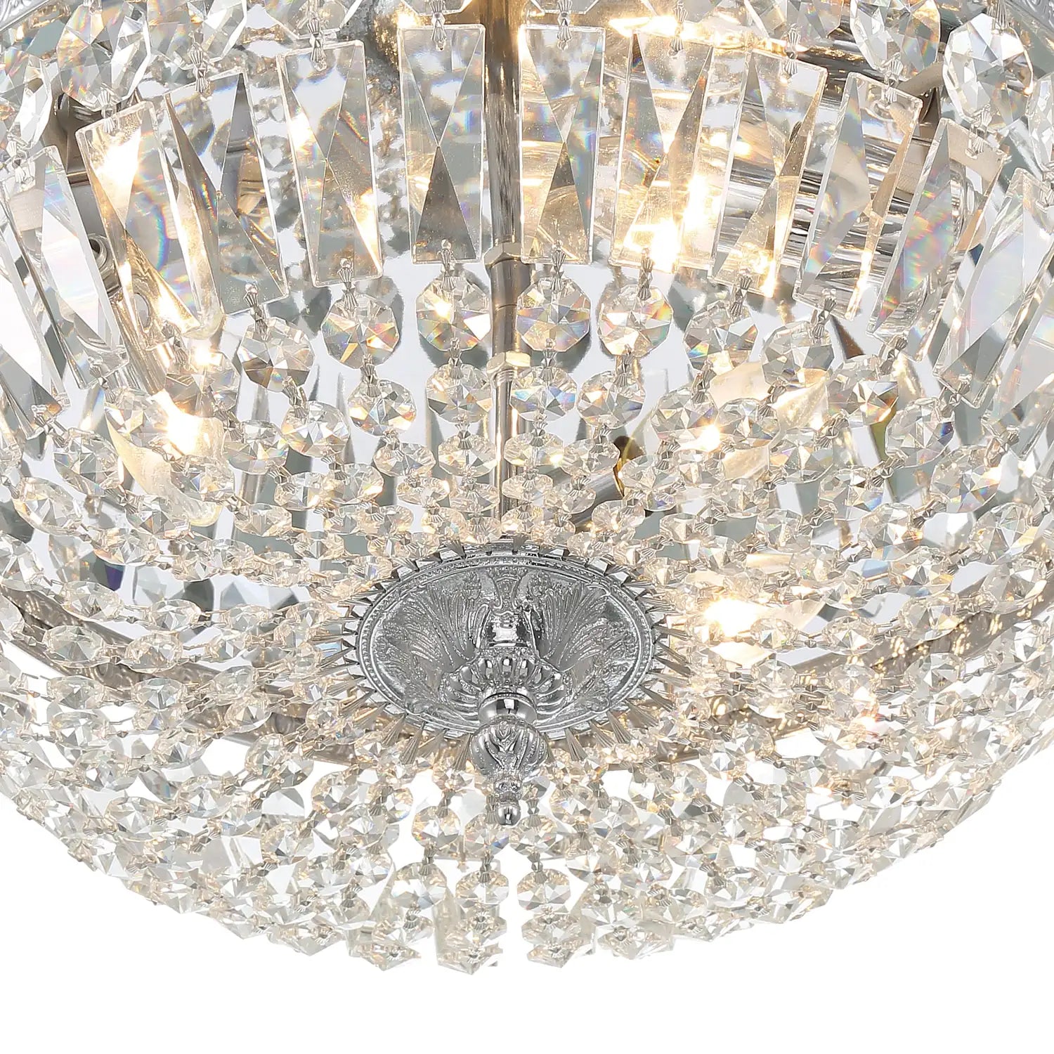 CRYSTORAMA, CRYSTORAMA CLEAR HAND CUT FLUSH MOUNT, FLUSH MOUNT CEILING LIGHTS