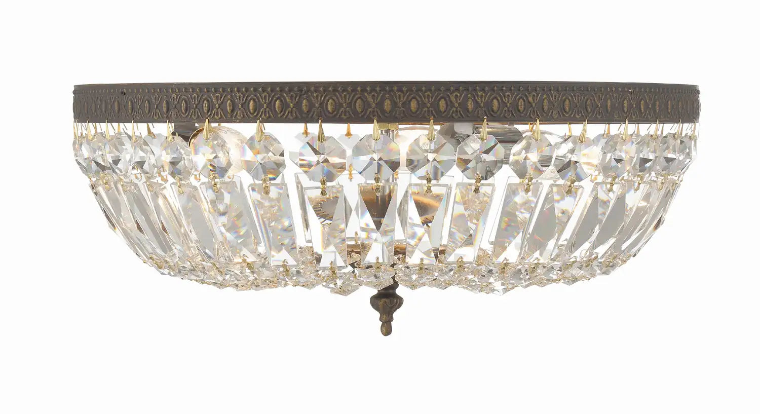 CRYSTORAMA, CRYSTORAMA CLEAR HAND CUT FLUSH MOUNT, FLUSH MOUNT CEILING LIGHTS