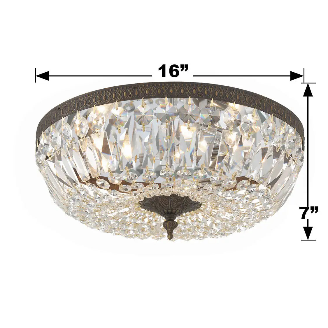 CRYSTORAMA, CRYSTORAMA CLEAR HAND CUT FLUSH MOUNT, FLUSH MOUNT CEILING LIGHTS
