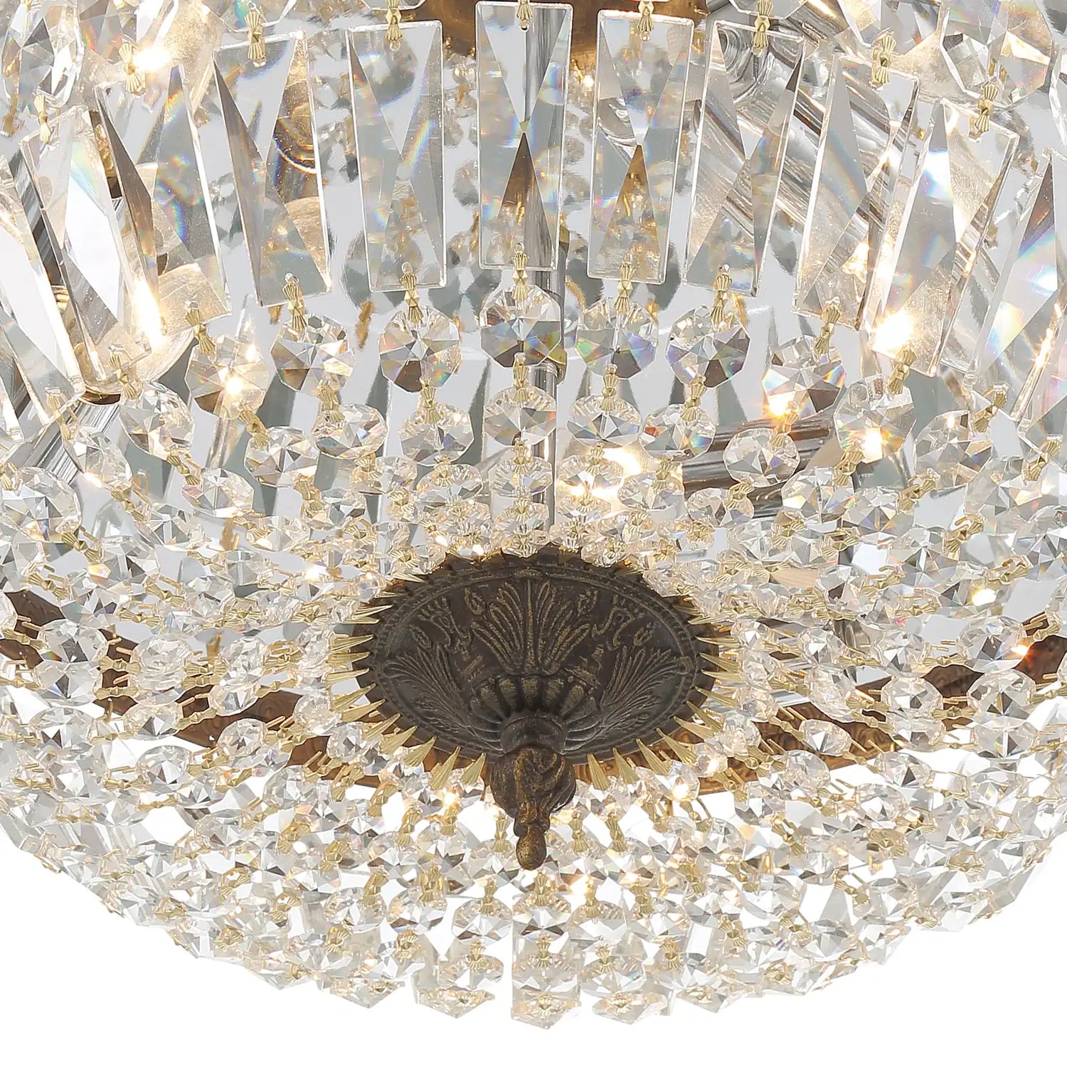 CRYSTORAMA, CRYSTORAMA CLEAR HAND CUT FLUSH MOUNT, FLUSH MOUNT CEILING LIGHTS