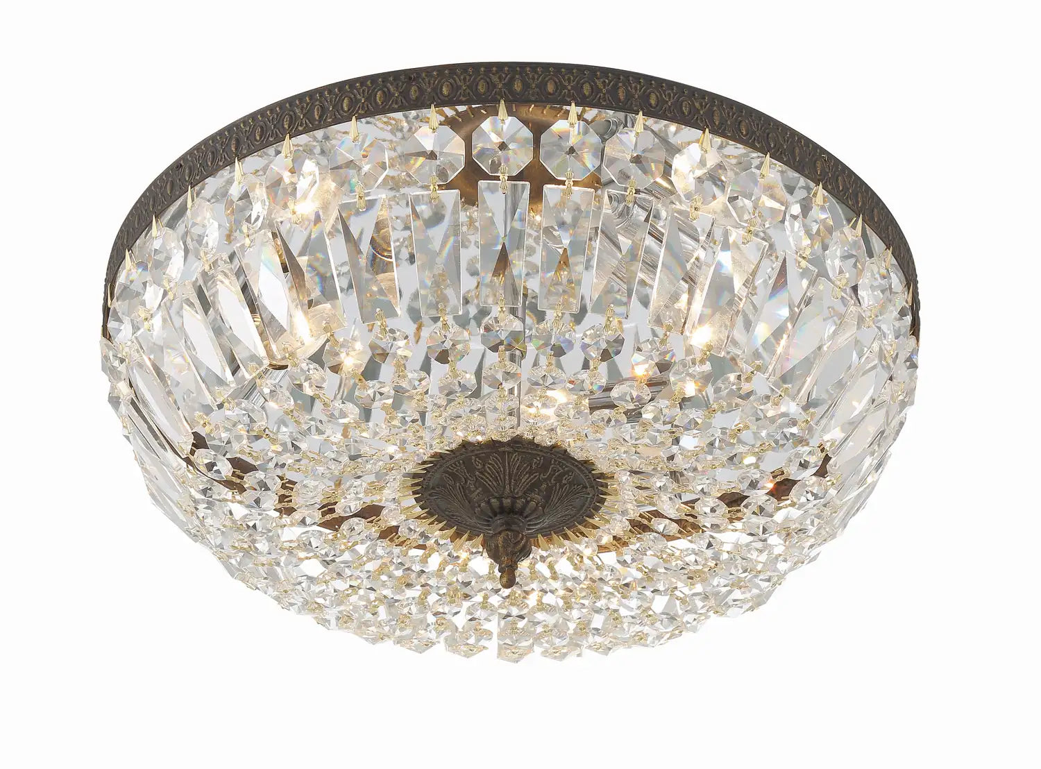 CRYSTORAMA, CRYSTORAMA CLEAR HAND CUT FLUSH MOUNT, FLUSH MOUNT CEILING LIGHTS