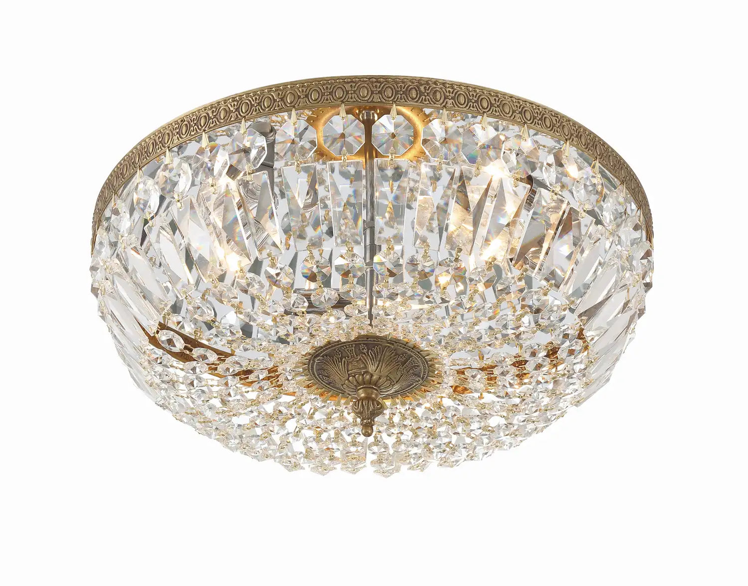 CRYSTORAMA, CRYSTORAMA CLEAR HAND CUT FLUSH MOUNT, FLUSH MOUNT CEILING LIGHTS