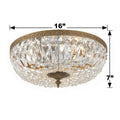 CRYSTORAMA, CRYSTORAMA CLEAR HAND CUT FLUSH MOUNT, FLUSH MOUNT CEILING LIGHTS