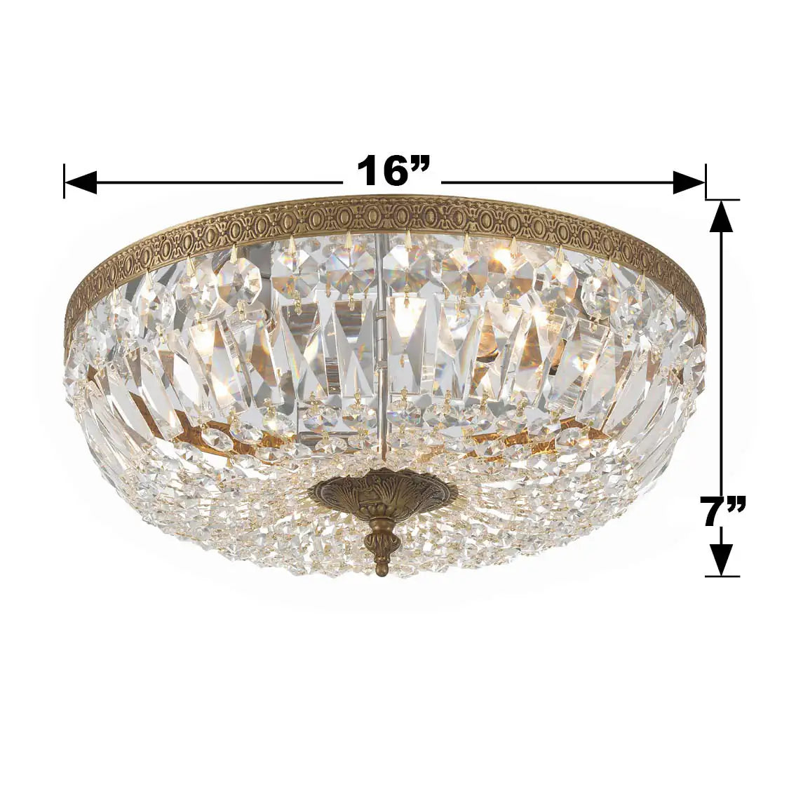 CRYSTORAMA, CRYSTORAMA CLEAR HAND CUT FLUSH MOUNT, FLUSH MOUNT CEILING LIGHTS