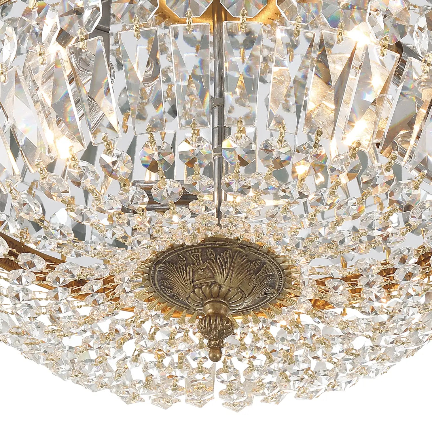 CRYSTORAMA, CRYSTORAMA CLEAR HAND CUT FLUSH MOUNT, FLUSH MOUNT CEILING LIGHTS