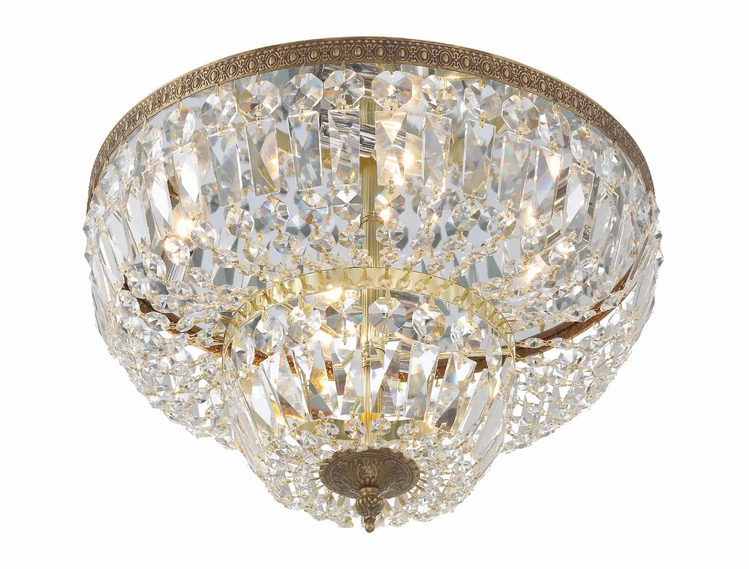 CRYSTORAMA, CRYSTORAMA CLEAR HAND CUT FLUSH MOUNT, FLUSH MOUNT CEILING LIGHTS