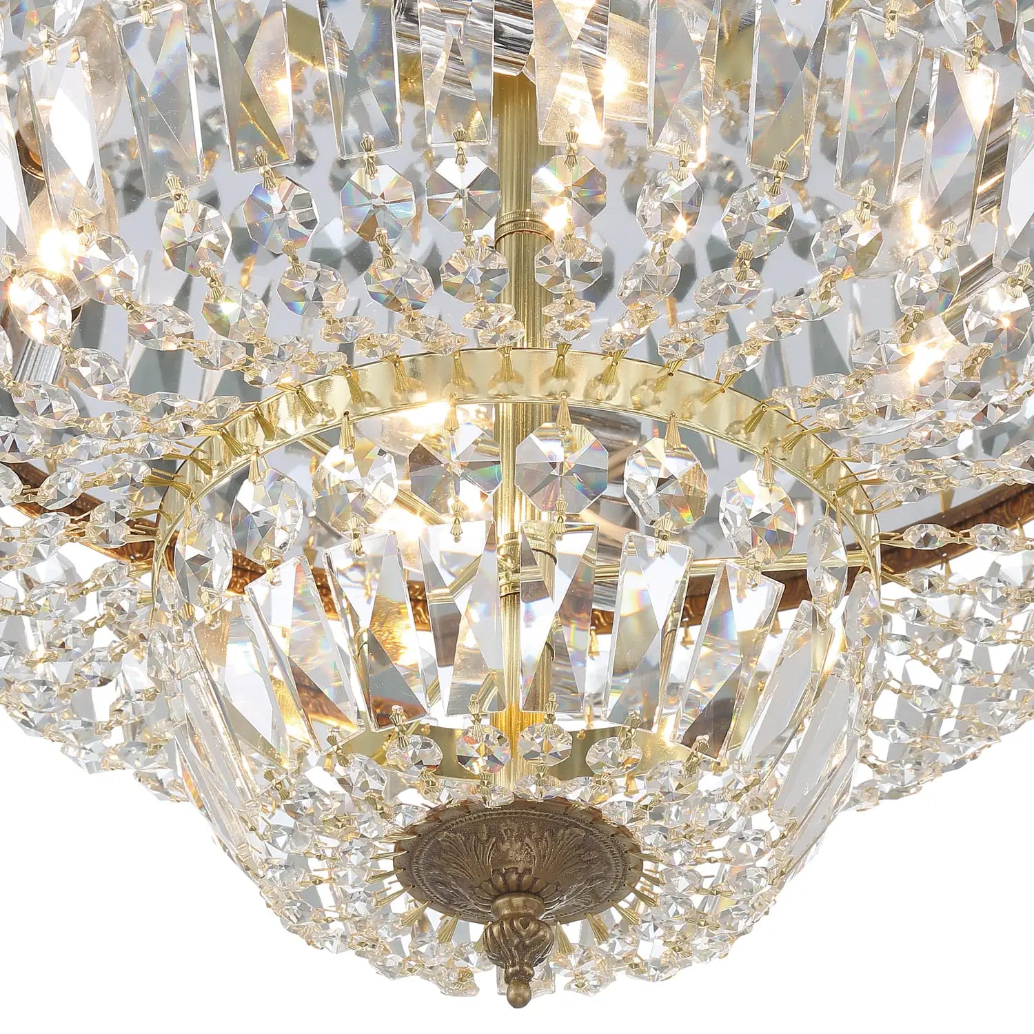 CRYSTORAMA, CRYSTORAMA CLEAR HAND CUT FLUSH MOUNT, FLUSH MOUNT CEILING LIGHTS