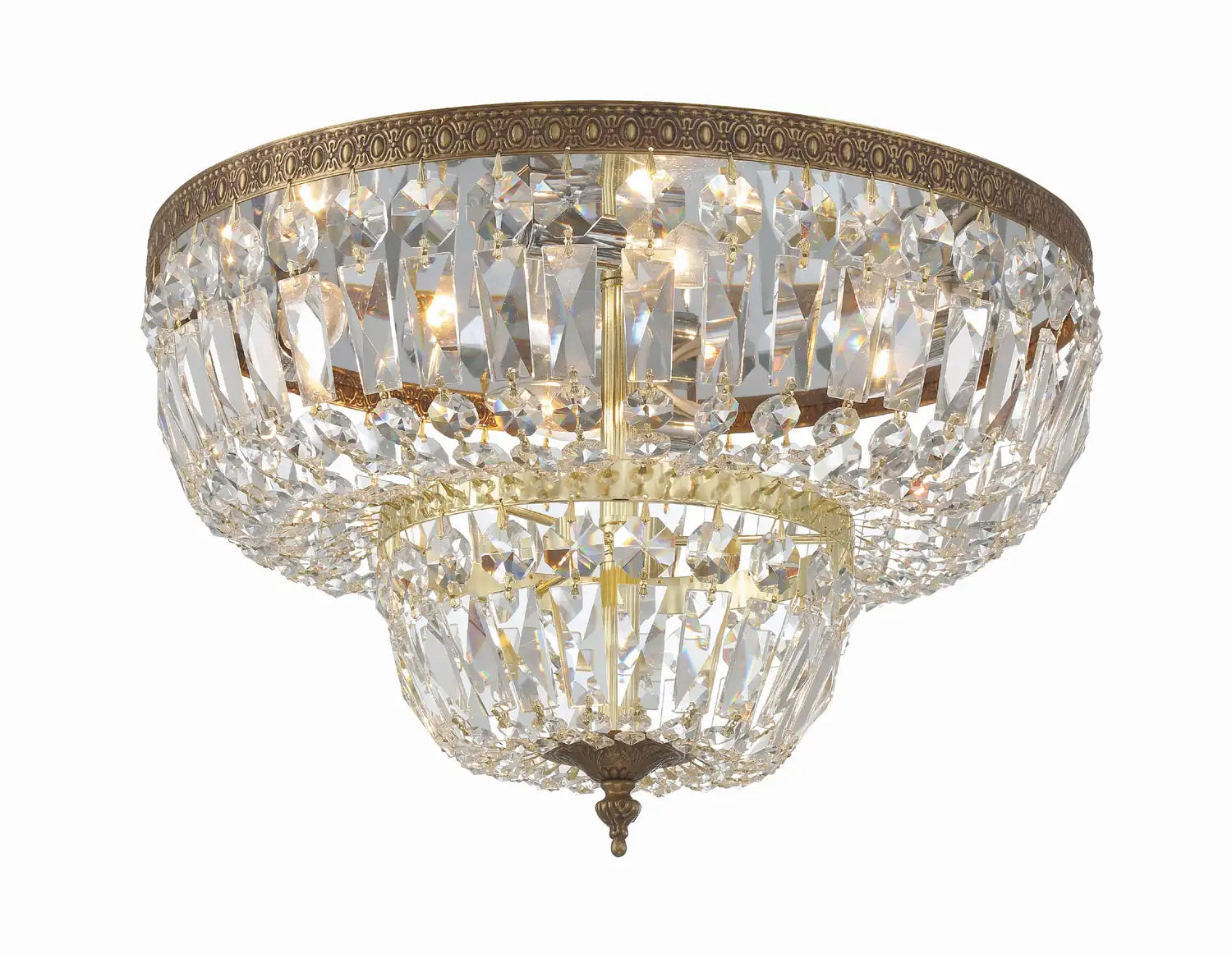 CRYSTORAMA, CRYSTORAMA CLEAR HAND CUT FLUSH MOUNT, FLUSH MOUNT CEILING LIGHTS