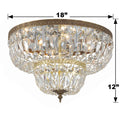 CRYSTORAMA, CRYSTORAMA CLEAR HAND CUT FLUSH MOUNT, FLUSH MOUNT CEILING LIGHTS