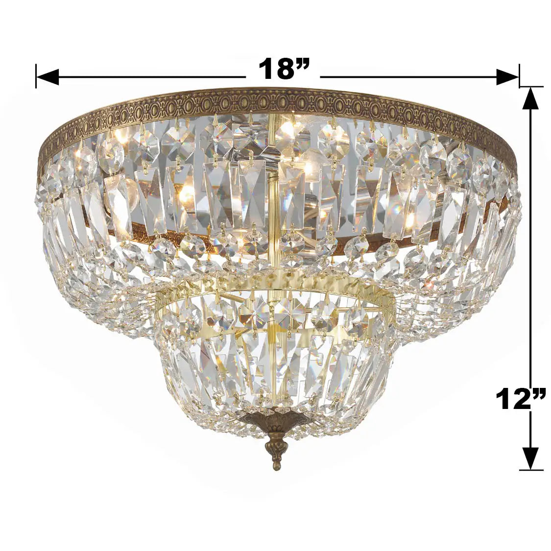CRYSTORAMA, CRYSTORAMA CLEAR HAND CUT FLUSH MOUNT, FLUSH MOUNT CEILING LIGHTS