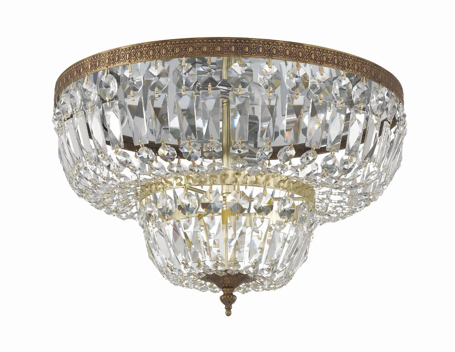 CRYSTORAMA, CRYSTORAMA CLEAR HAND CUT FLUSH MOUNT, FLUSH MOUNT CEILING LIGHTS