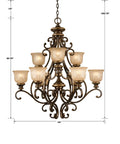 CRYSTORAMA, NORWALK UMBER CHANDELIER, CHANDELIER LIGHT