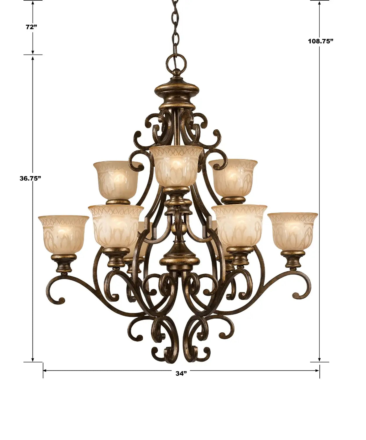 CRYSTORAMA, NORWALK UMBER CHANDELIER, CHANDELIER LIGHT
