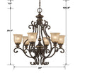 CRYSTORAMA, NORWALK UMBER CHANDELIER, CHANDELIER LIGHT