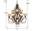CRYSTORAMA, NORWALK UMBER CHANDELIER, CHANDELIER LIGHT