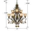 CRYSTORAMA, NORWALK UMBER CHANDELIER, CHANDELIER LIGHT
