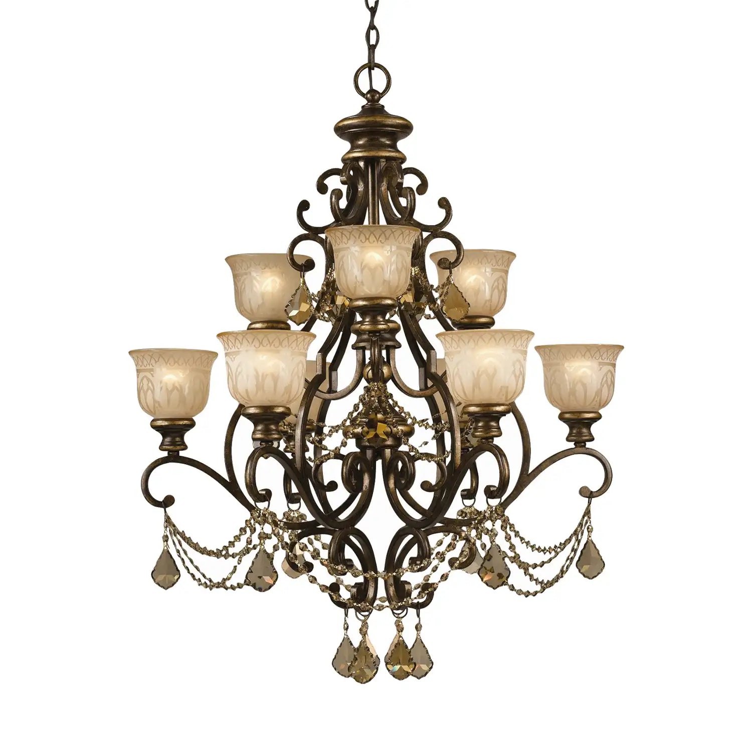 CRYSTORAMA, NORWALK UMBER CHANDELIER, CHANDELIER LIGHT