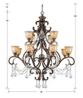 CRYSTORAMA, NORWALK UMBER CHANDELIER, CHANDELIER LIGHT