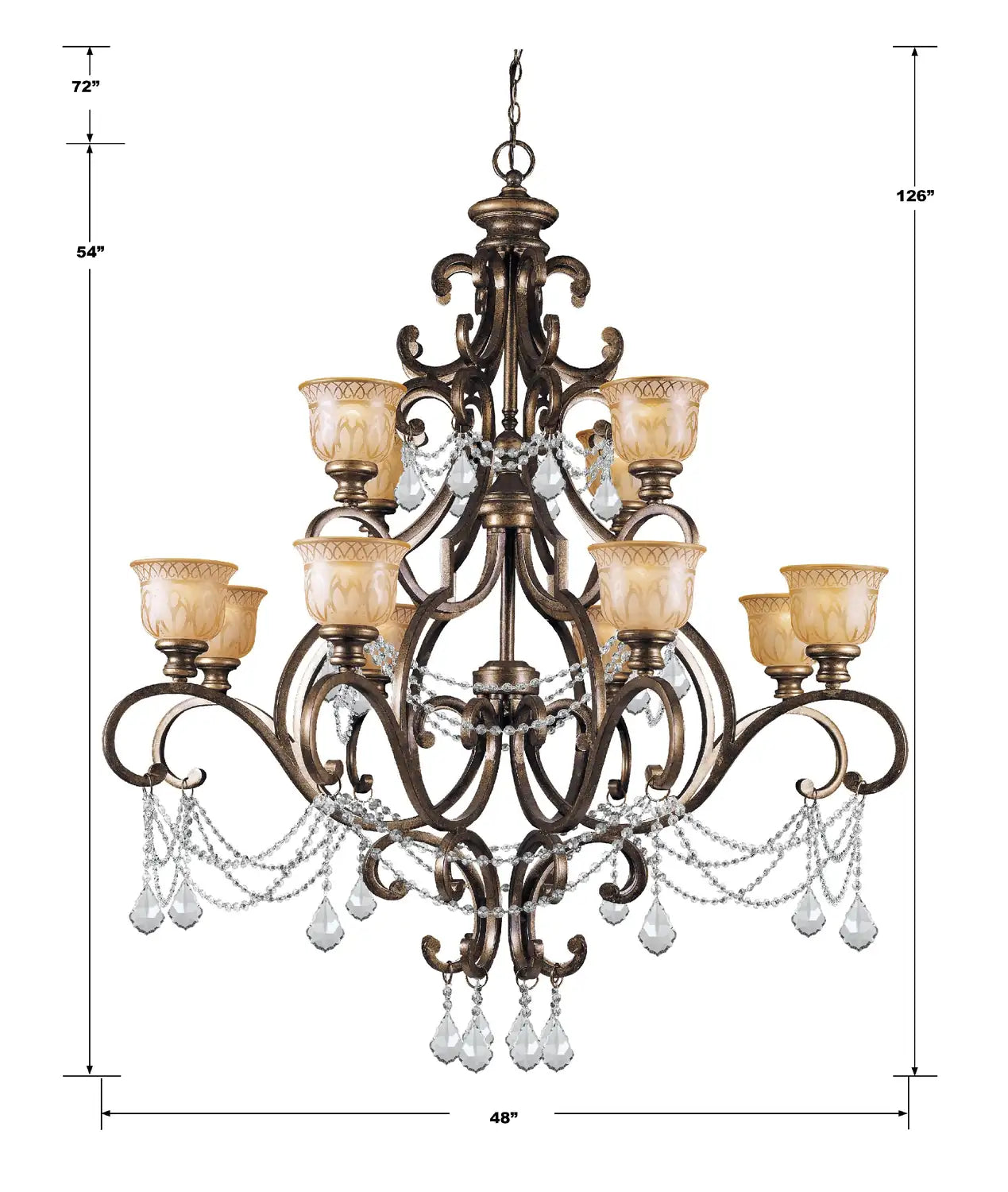 CRYSTORAMA, NORWALK UMBER CHANDELIER, CHANDELIER LIGHT