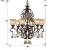 CRYSTORAMA, NORWALK UMBER CHANDELIER, CHANDELIER LIGHT