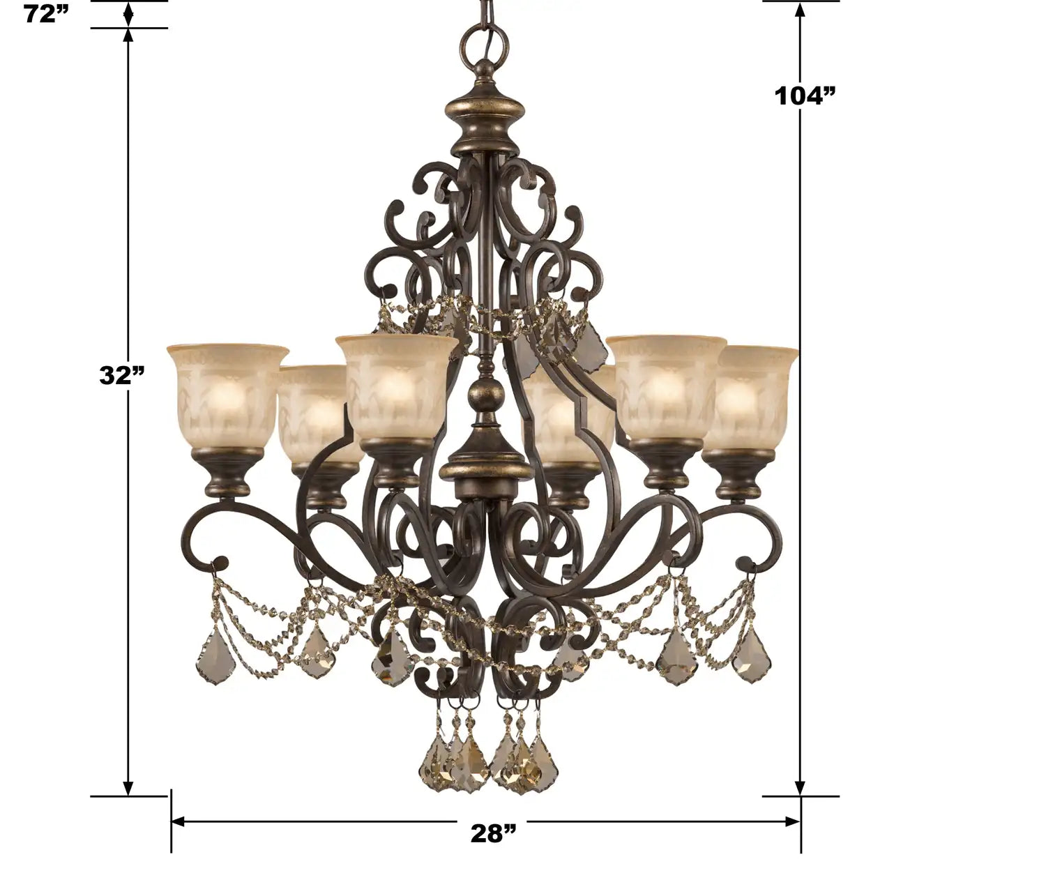 CRYSTORAMA, NORWALK UMBER CHANDELIER, CHANDELIER LIGHT