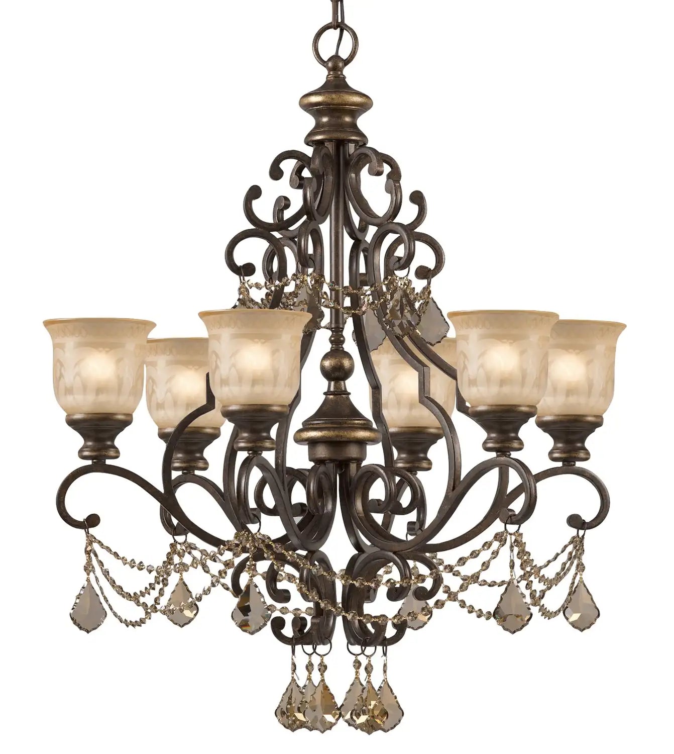 CRYSTORAMA, NORWALK UMBER CHANDELIER, CHANDELIER LIGHT