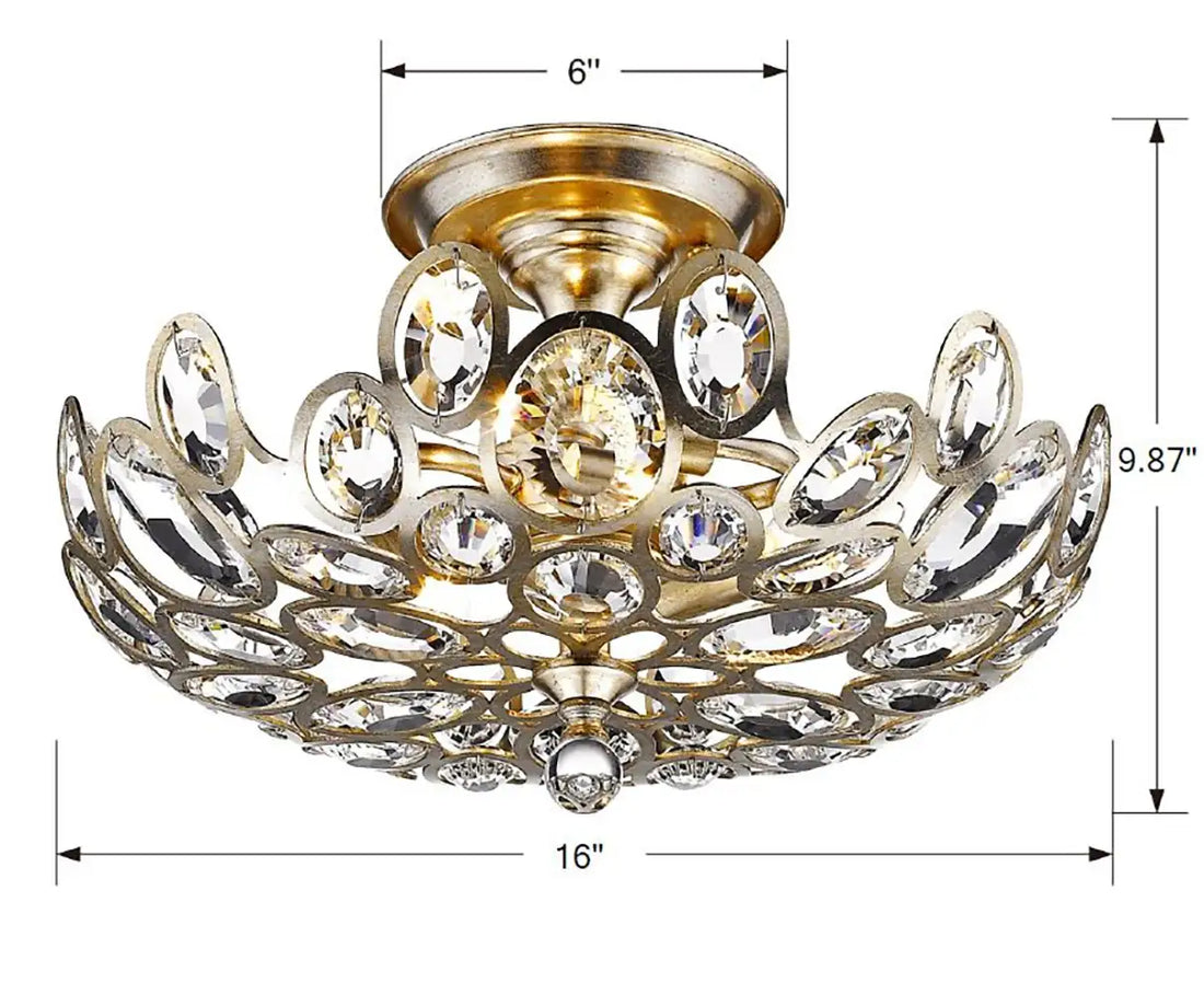 CRYSTORAMA, STERLING SEMI FLUSH MOUNT, FLUSH MOUNT CEILING LIGHTS