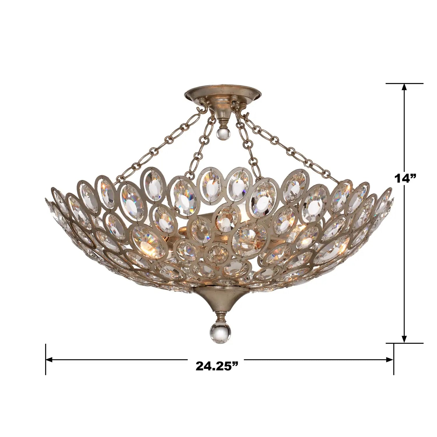 CRYSTORAMA, STERLING SEMI FLUSH MOUNT, FLUSH MOUNT CEILING LIGHTS