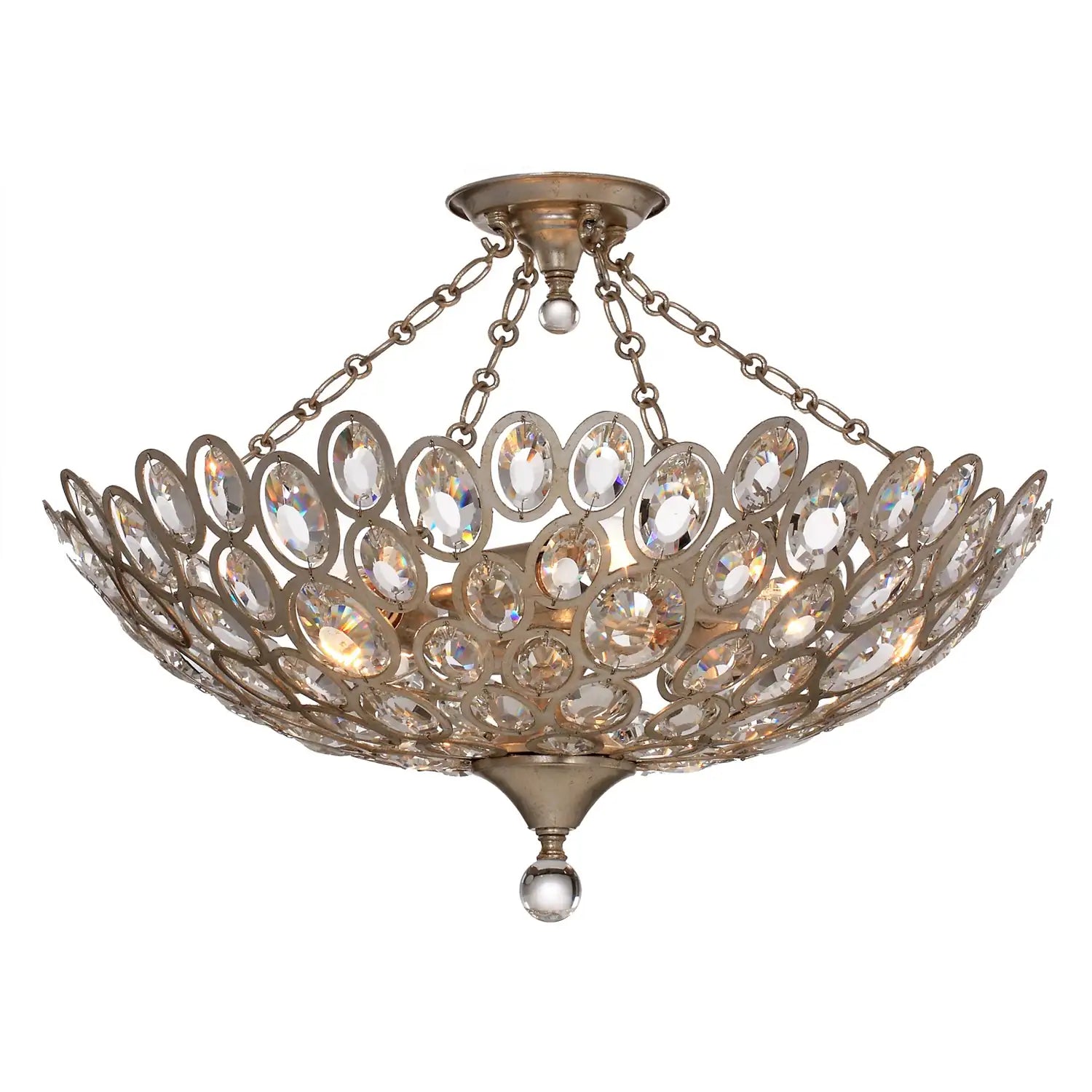 CRYSTORAMA, STERLING SEMI FLUSH MOUNT, FLUSH MOUNT CEILING LIGHTS
