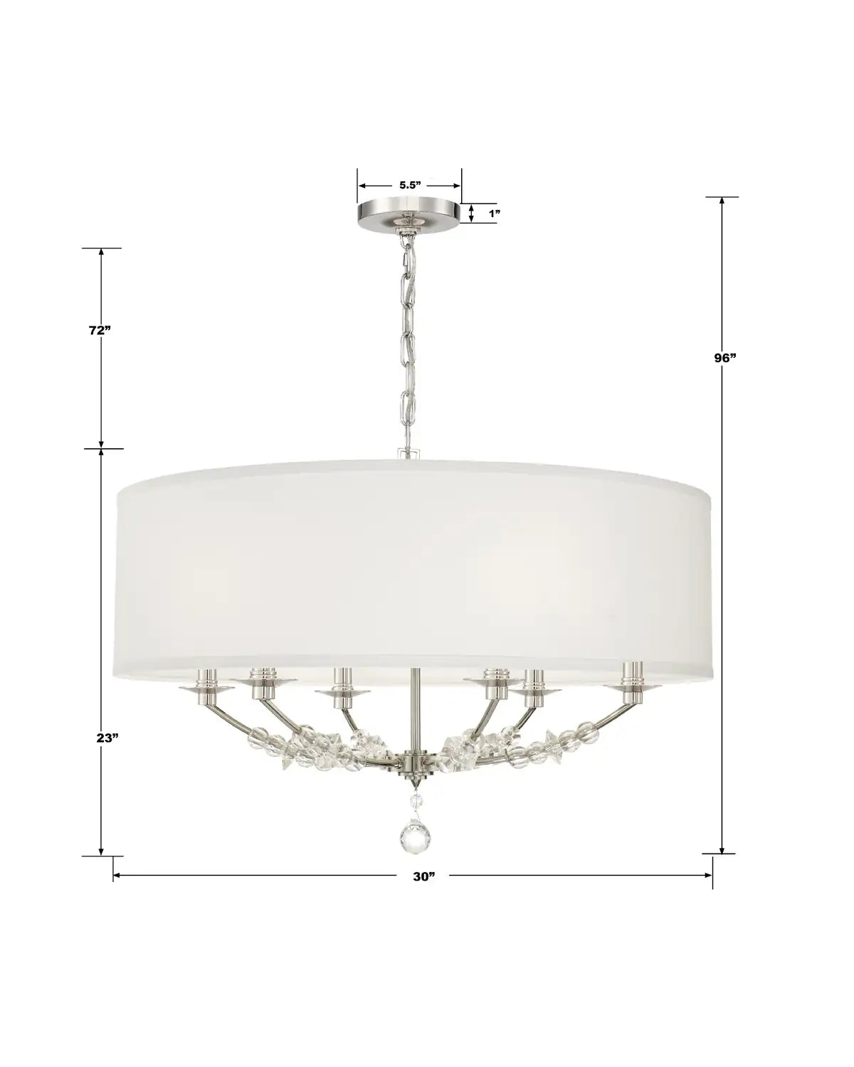 CRYSTORAMA, MIRAGE DRUM SHADE CHANDELIER, CHANDELIER LIGHT