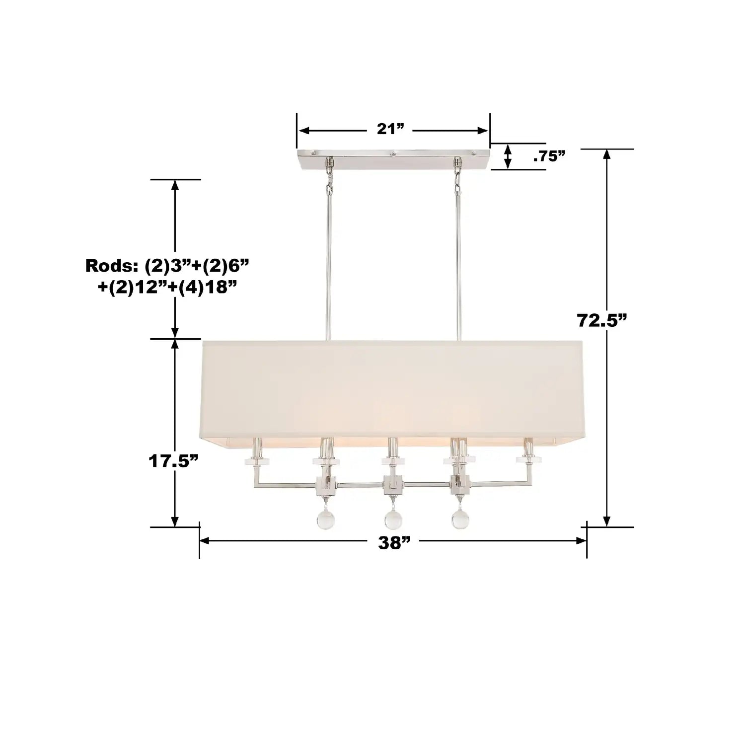 CRYSTORAMA, PAXTON LINEAR CHANDELIER, CHANDELIER LIGHT