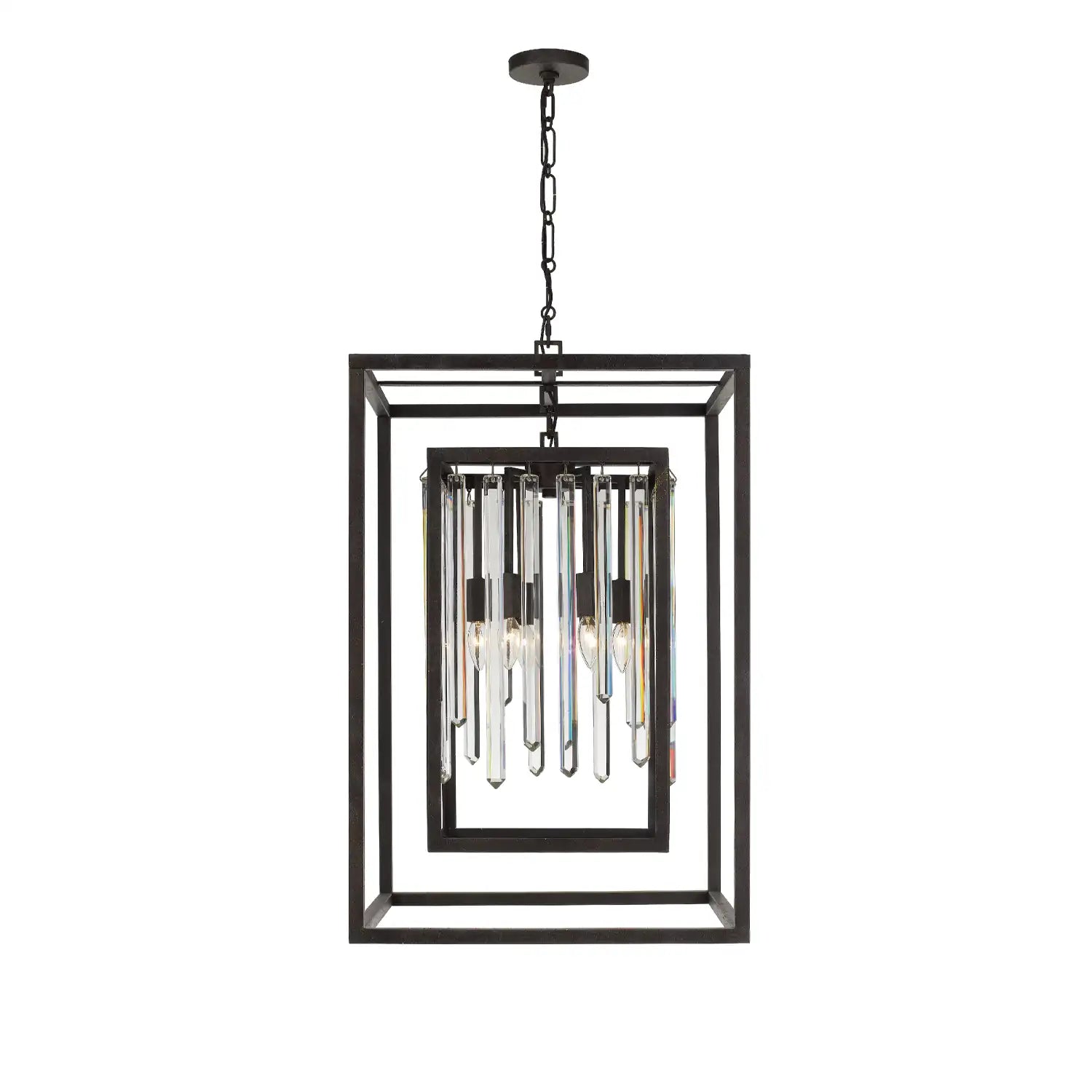 CRYSTORAMA, HOLLIS FORGED LANTERN CHANDELIER, CHANDELIER LIGHT