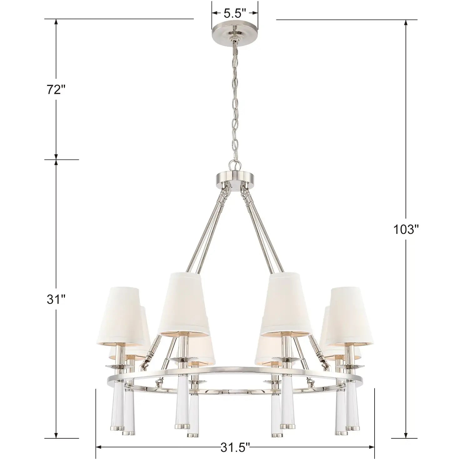 CRYSTORAMA, BAXTER CHANDELIER, CHANDELIER LIGHT