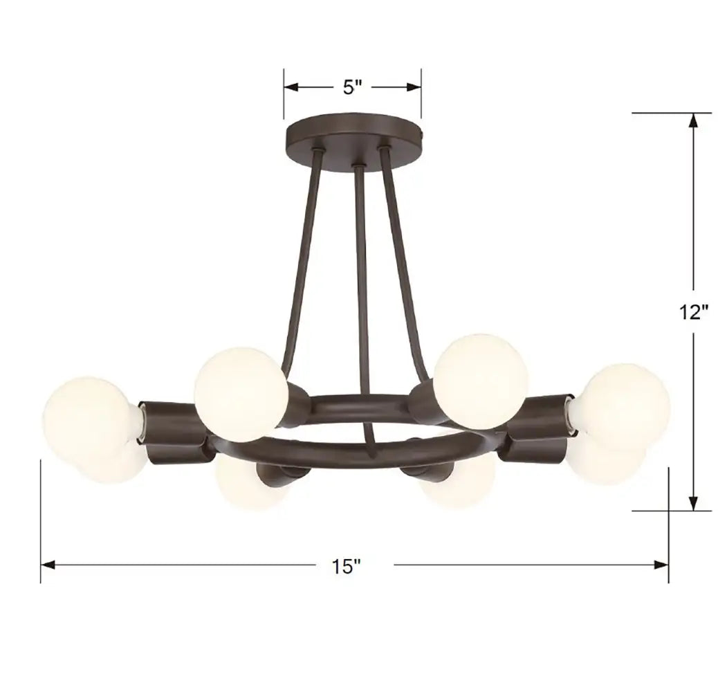 CRYSTORAMA, DAKOTA SEMI FLUSH MOUNT, FLUSH MOUNT CEILING LIGHTS