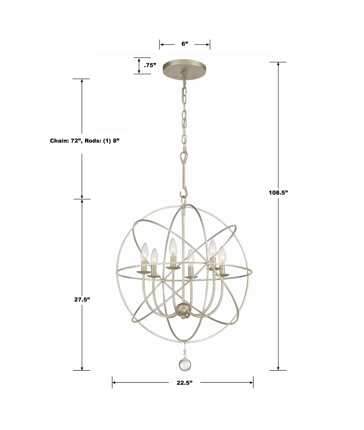 CRYSTORAMA, SOLARIS SPHERE CHANDELIER, CHANDELIER LIGHT