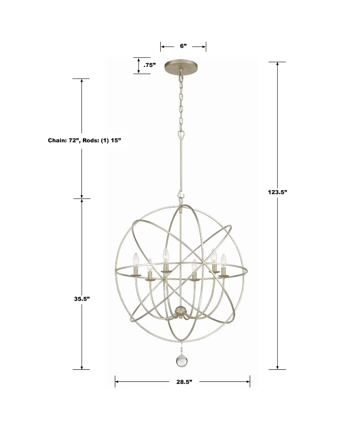 CRYSTORAMA, SOLARIS SPHERE CHANDELIER, CHANDELIER LIGHT