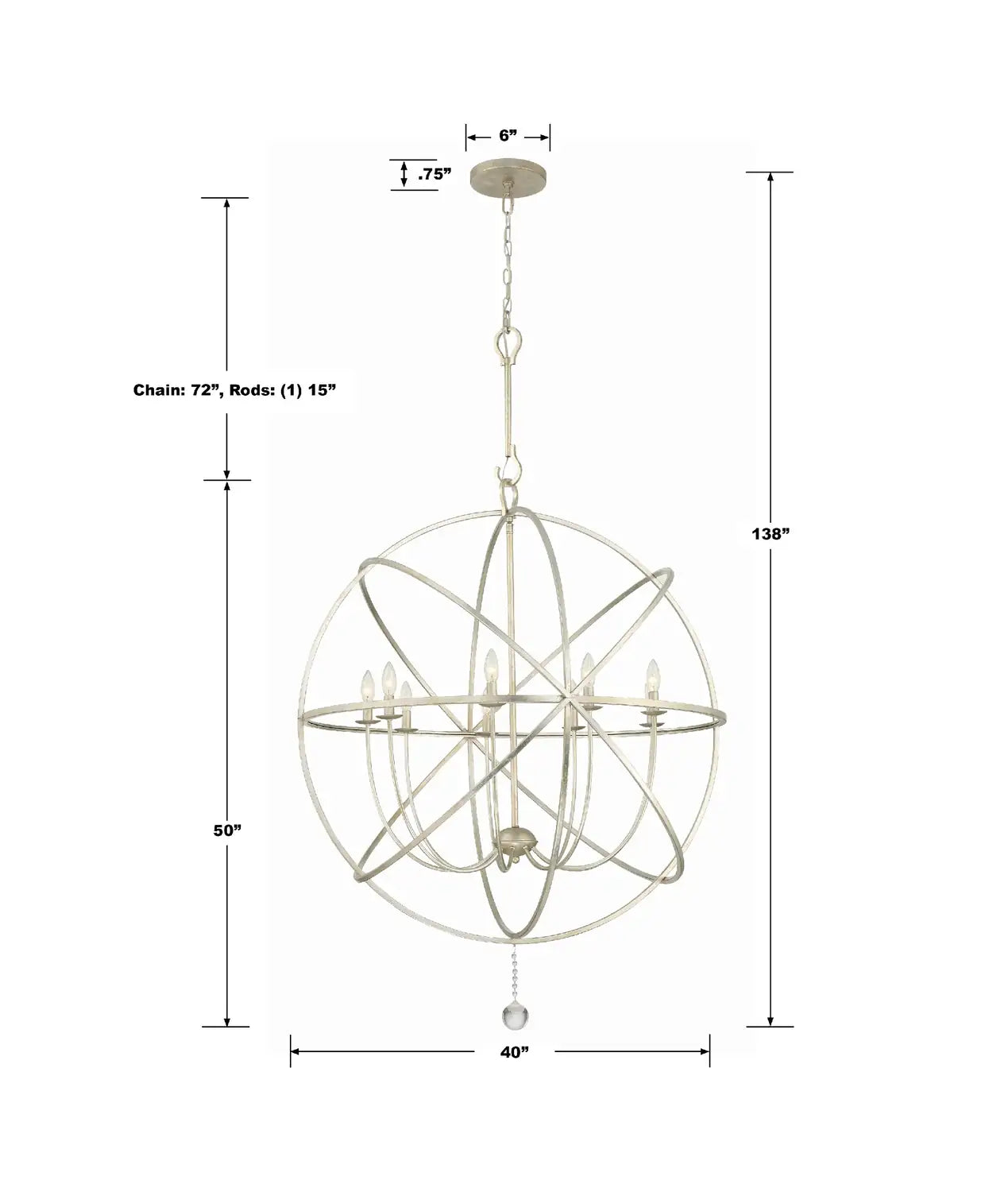 CRYSTORAMA, SOLARIS SPHERE CHANDELIER, CHANDELIER LIGHT