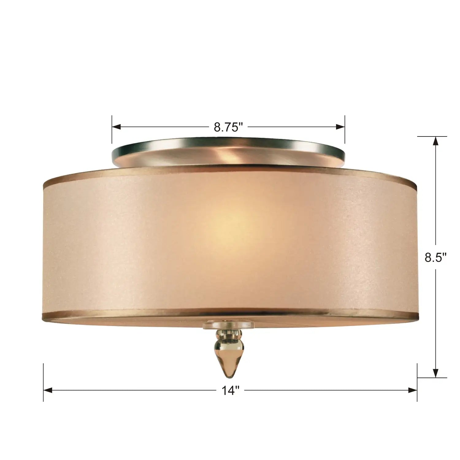 CRYSTORAMA, LUXO DRUM SHADE FLUSH MOUNT, FLUSH MOUNT CEILING LIGHTS