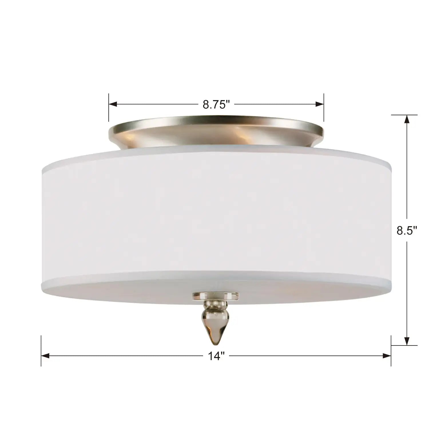 CRYSTORAMA, LUXO DRUM SHADE FLUSH MOUNT, FLUSH MOUNT CEILING LIGHTS